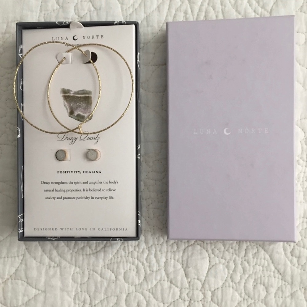 Luna Norte Druzy Earring Set
